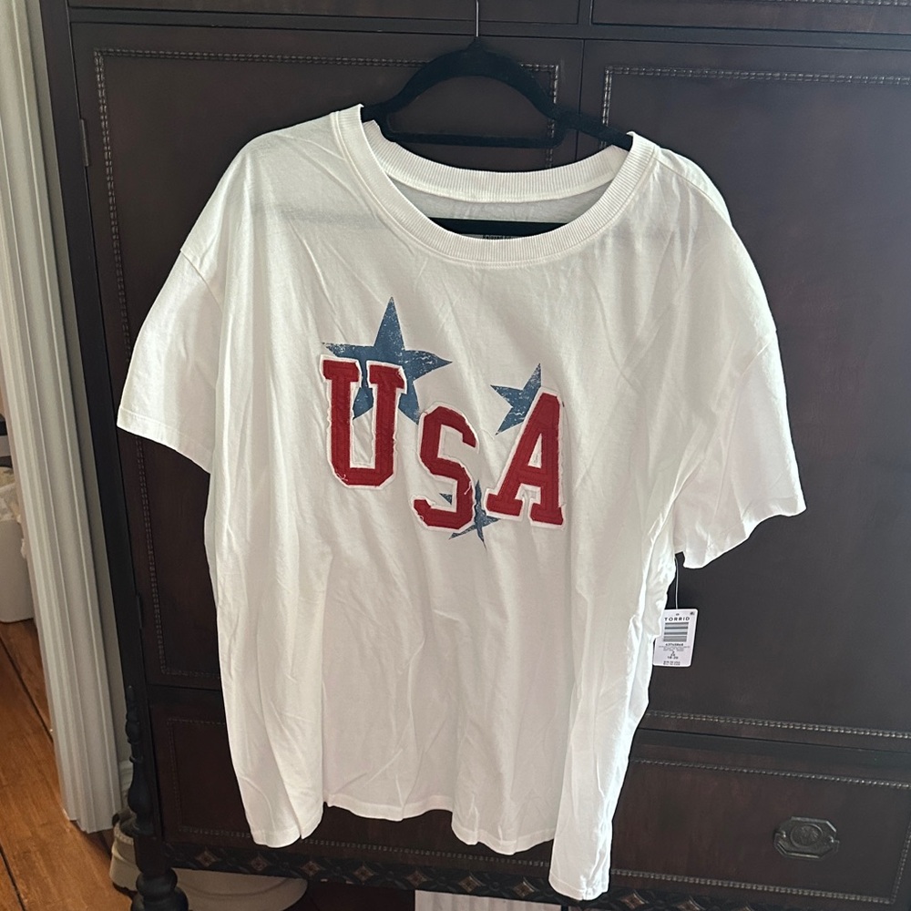 NWT torrid USA Relaxed Heritage Jersey Crew Tee Size 2